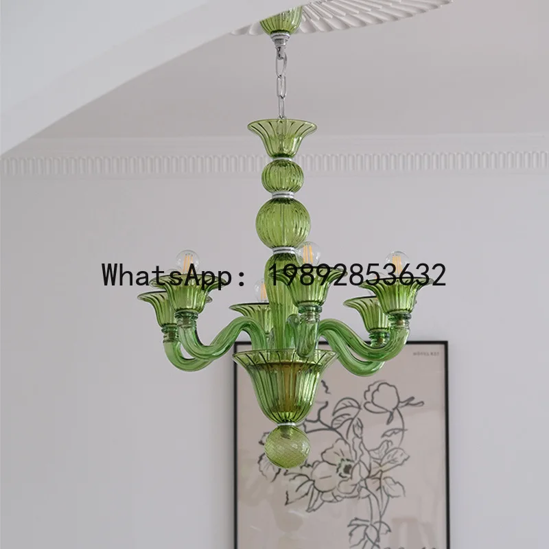 DD Glass Living Room Chandelier, Vintage American Style, Mid-Century Modern Lighting for Study, Bedroom, and Dining Room