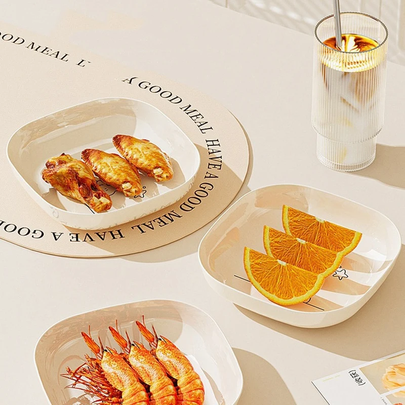 Home Cartoon Bone Spitting Plate Set, Dining Table Plates, Plastic Material, Living Room Fruit Plate, Garbage Plate