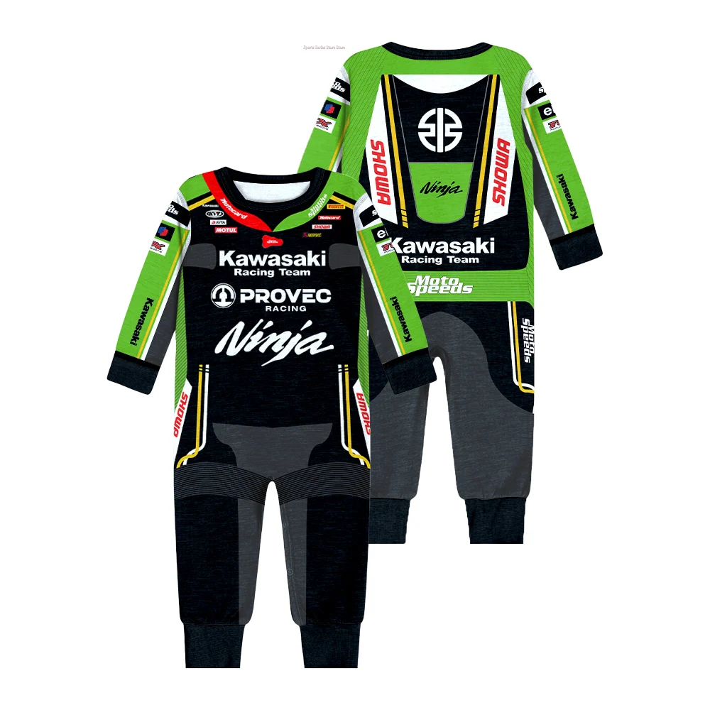 New Spring and Autumn Baby Cotton Jumpsuit Hot Selling 3D Printed MOTO GP Motorcycle Racing Enthusiasts Riding Crawling Clothes