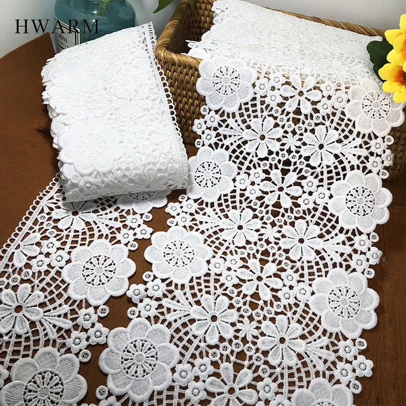 African Lace Fabric Dress Sewing Trim New Milk Silk Water-soluble Embroidery Diy High-Grade Curtain Non-Elastic Skirt Clothing