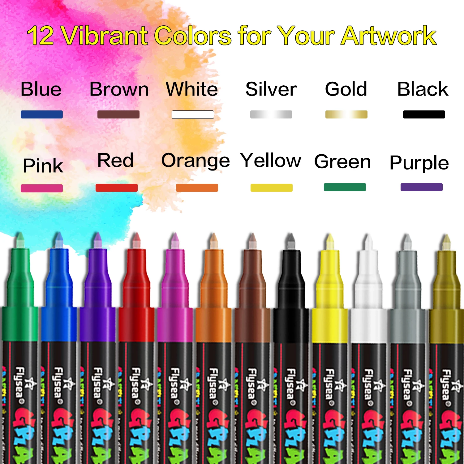 

12/18/24 Colors Acrylic Graffiti Pens Premium Ultra-Fine for Artists, Designers, and Graffiti Enthusiasts for Various Creations