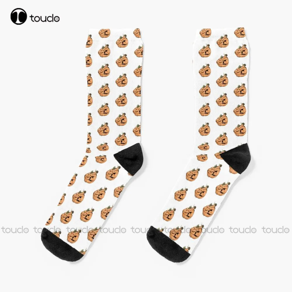 Rotting Pumpkin Halloween Socks Cool Socks Personalized Custom Unisex Adult Teen Youth Socks 360° Digital Printing Streetwear