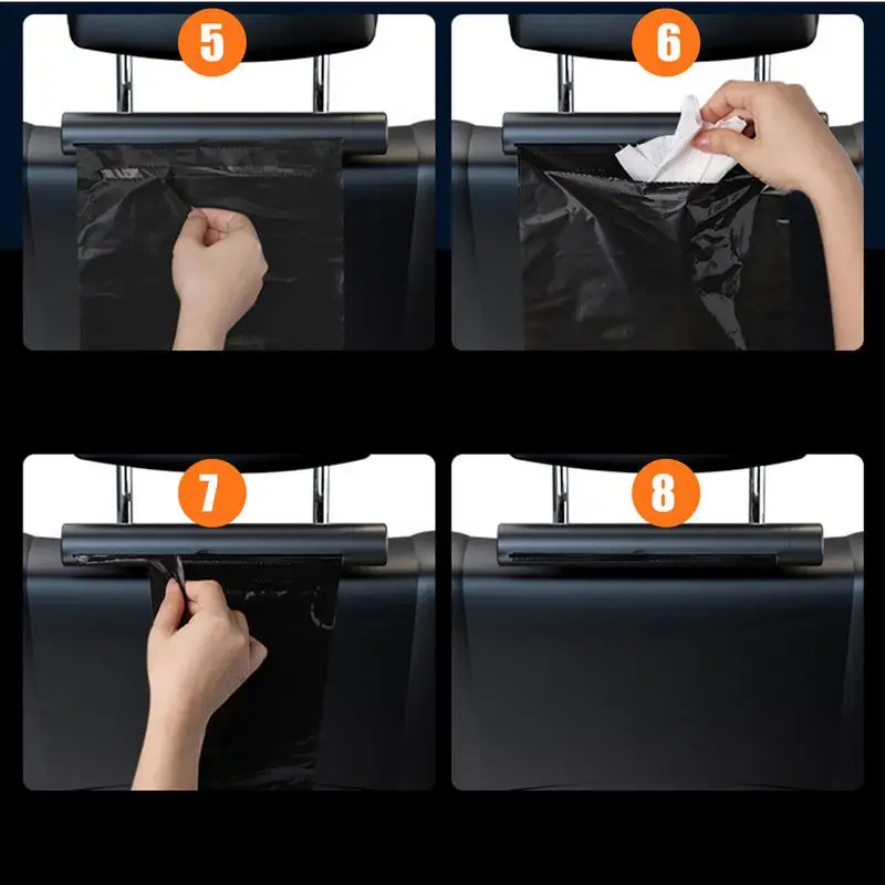 Portable Car Back Seat Trash Container Phone Mount Roller Type Trash Bag With Phone Holder Car Interior Accessories view 6