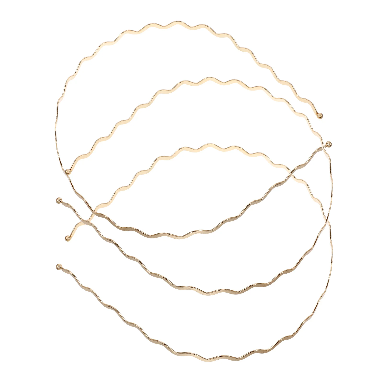 

3Pcs Wave Metal Headbands Thin Wavy Hair Bands Spring Hair Hoop for Wedding Bridal Makeup Face Washing