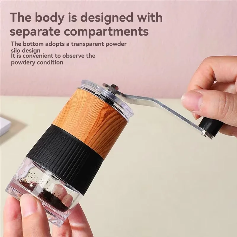 

Mini Hand Shake Manual Grinding Convenient 304 Stainless Steel Ceramic Core Coffee Bean Grinder Visual Coffee Machine Portable