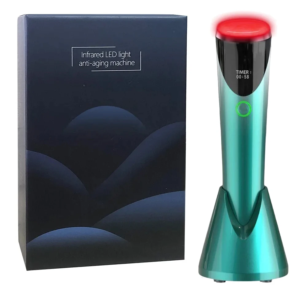 

Best Selling Red Infrared Beauty Device LED Light Heating Therapy Anti-aging Facial Massage for Collagen Regeneration Glass