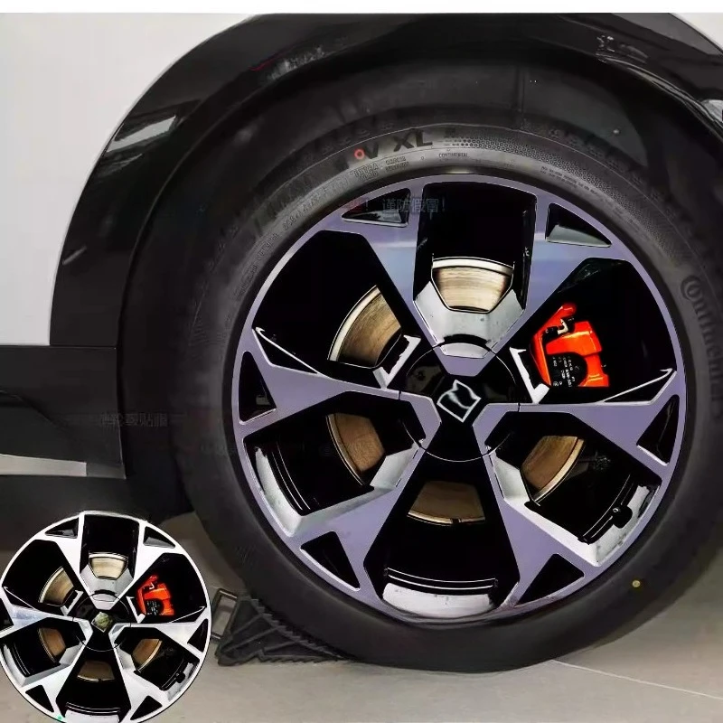 

Для Zeekr 7X 20/21 дюймов наклейки на четырехколесную ступицу модифицированные автомобильные наклейки дымчато-черная защитная пленка от царапин