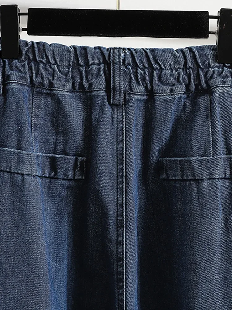 Neue Ankunft 2025 Koreanischen Stil Streetwear Alle-spiel Lose Hohe Taille Weibliche Knöchel-länge Denim Hosen B2051 Frauen casual Jeans