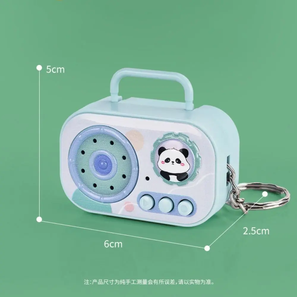 Voice-Changing Recorder Keychain Multi-color Plastic Recording Keyring Pendant Cartoon Animal Cat Panda Rabbit Dog Bag Ornament