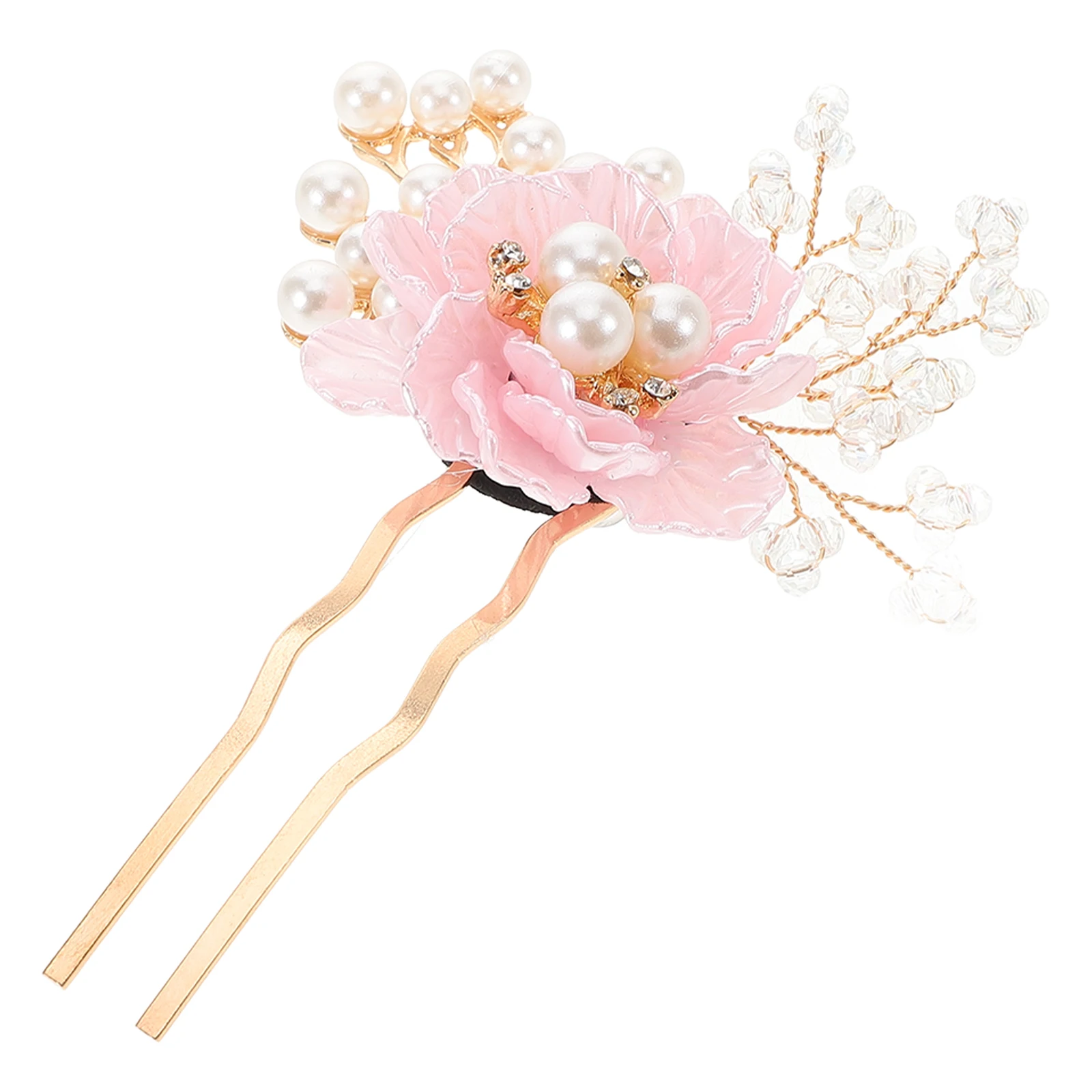 

Pearl Flower Hair Elegant Accessories Clip Fashionable Hairpins Decorative Clips Decoration French Prom for Women