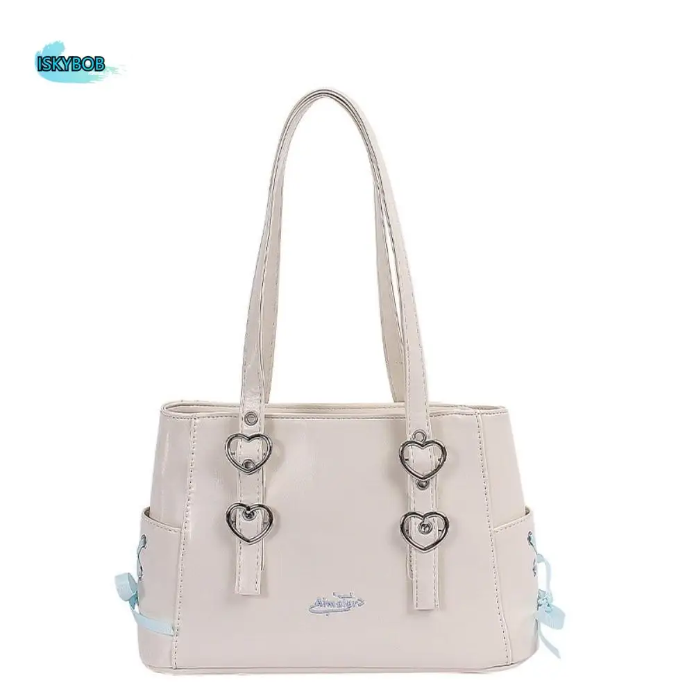 

Fashion High End Ribbon Shoulder Bags PU Leather Versatile Bow Tie Backpack Large Capacity Sweet Women's Handbags Girls