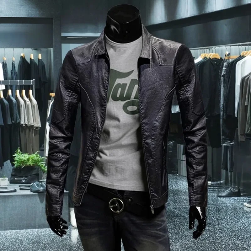 2024 New Men's Genuine Leather Jacket Casual Style Vintage Slim Fit Smooths Your Silhouette Cool Blazer For Autumn Winter