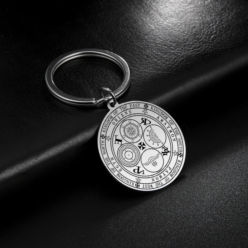 Archangel Metatron Angel of Life Seal Solomon Car Keychain Accessories Gadgets for Men Women Talisman Stainless Steel Keyring