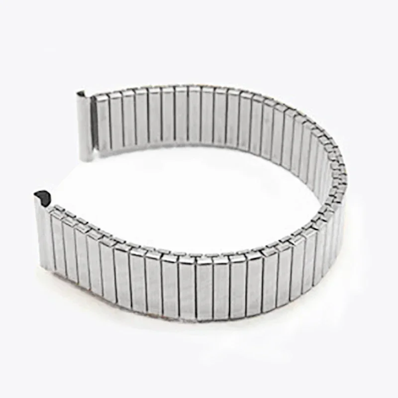 12mm 14mm 16mm 18mm 20mm Stainless Steel Elastic Stretch Strap Metal Expansion Watch Band Wristband Bracelet Watch Accessories
