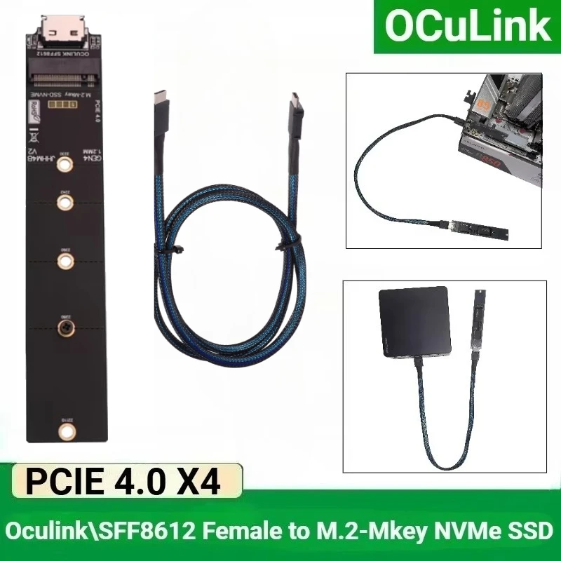 M.2 To Oculink External Extension Cable For PC Desktop Laptop M.2 M-key NVME To SFF-8612 SSD PCIe 4.0 X4 Gen4 Riser Card Adapter