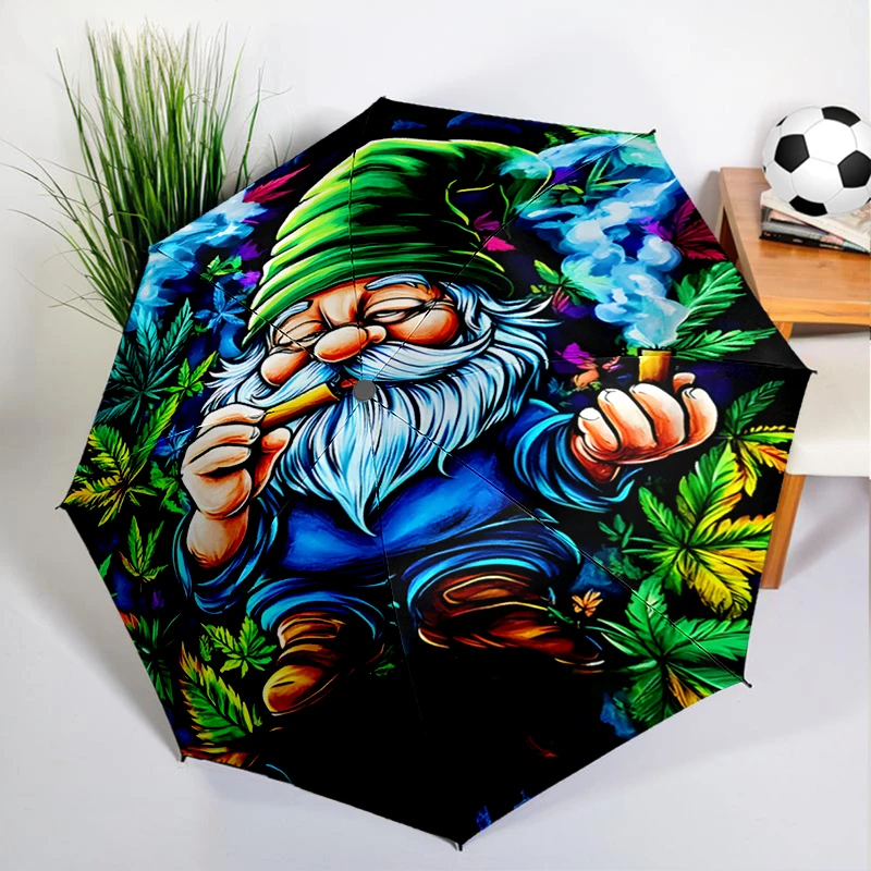 Psychedelic Leaves Umbrella Automatic Open/close, Sturdy Iron Frame & 8-Rib Struct, Umbrella for Women & Men, Christmas Gifts