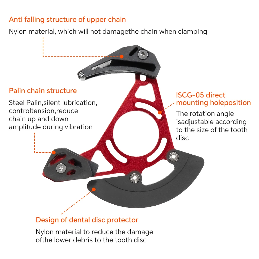 TOSEEK Chain Guides MTB Bicycle Guide Single Disc Sprocket Chain Guide Guard Ultralight Chain Guide 32T-38T /ISCG-03/ISCG-05