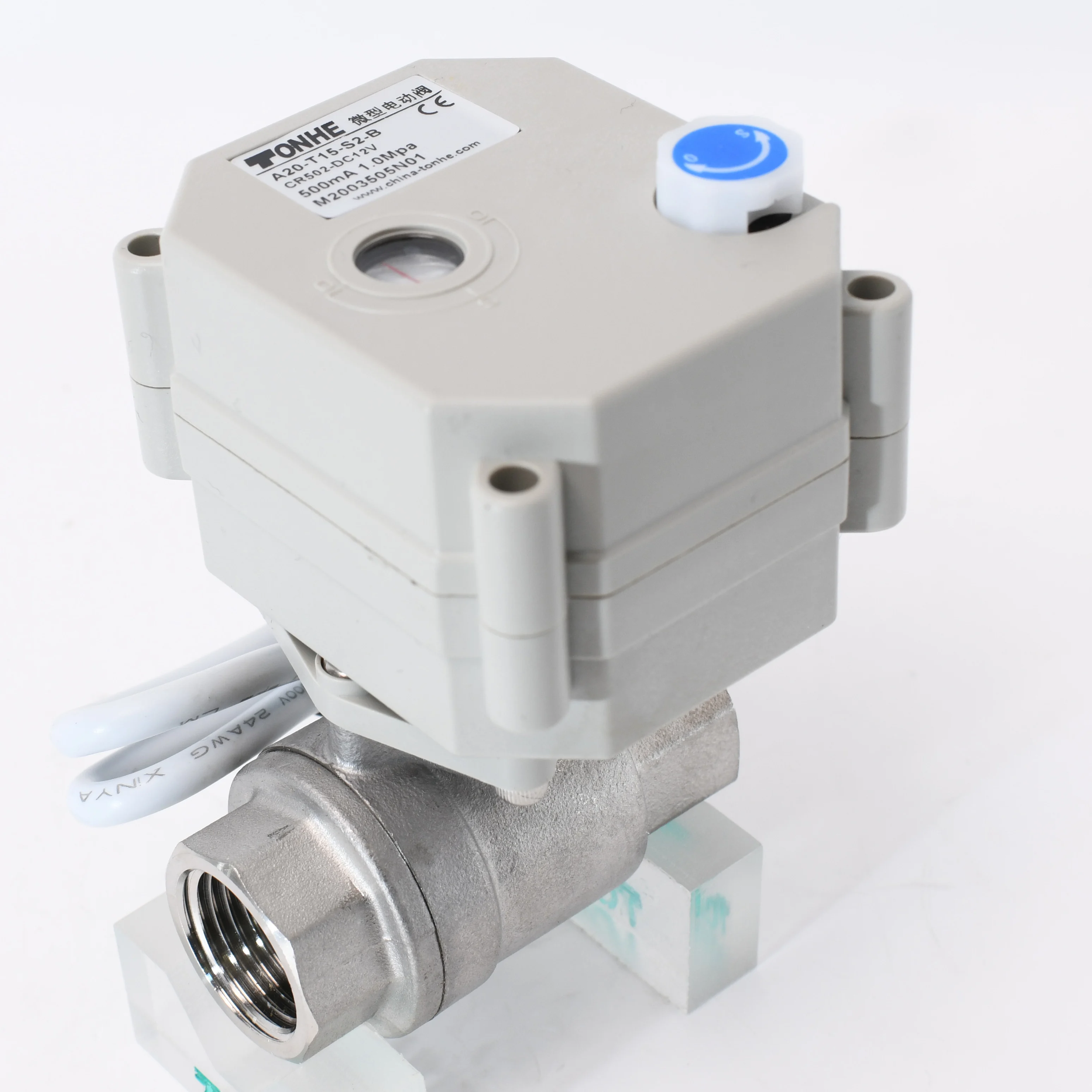 

2 Way Spring Return AC220V Stainless Steel304 Motorized Water Ball Valve with Manual Override