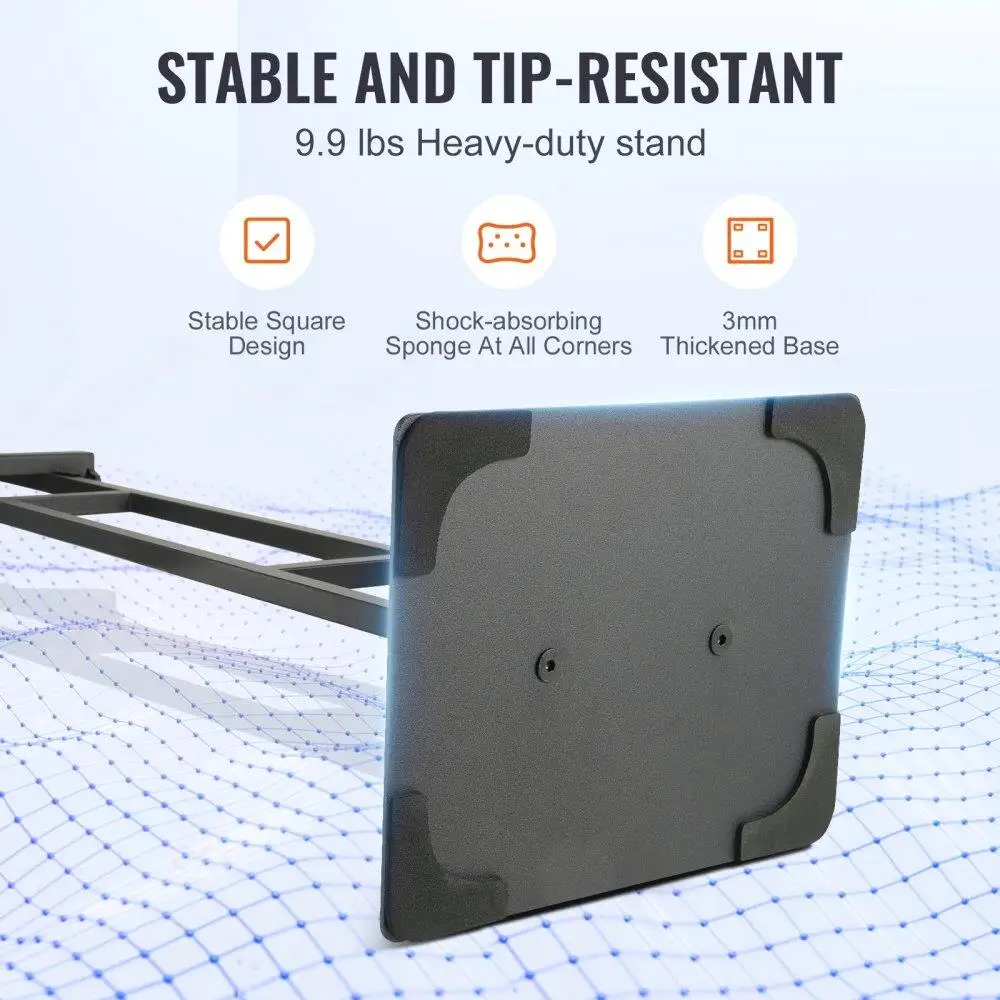 Support d'affiche réglable jusqu'à 75 Base de socle robuste Double face mousse absorbant les chocs noir