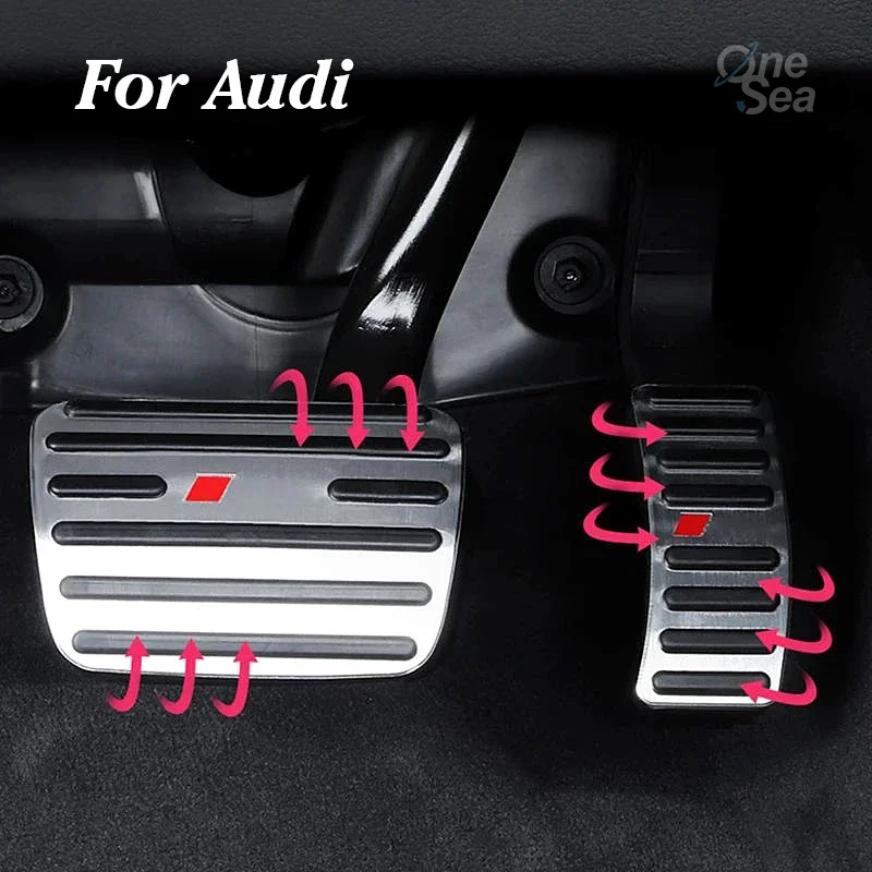 

For Audi A4 B8 B9 A5 A6 C7 C8 A7 A8 Q3 Q5 Car Accelerator Brake Rest Pedal Decoration Cover Interior Protect Styling Accessories