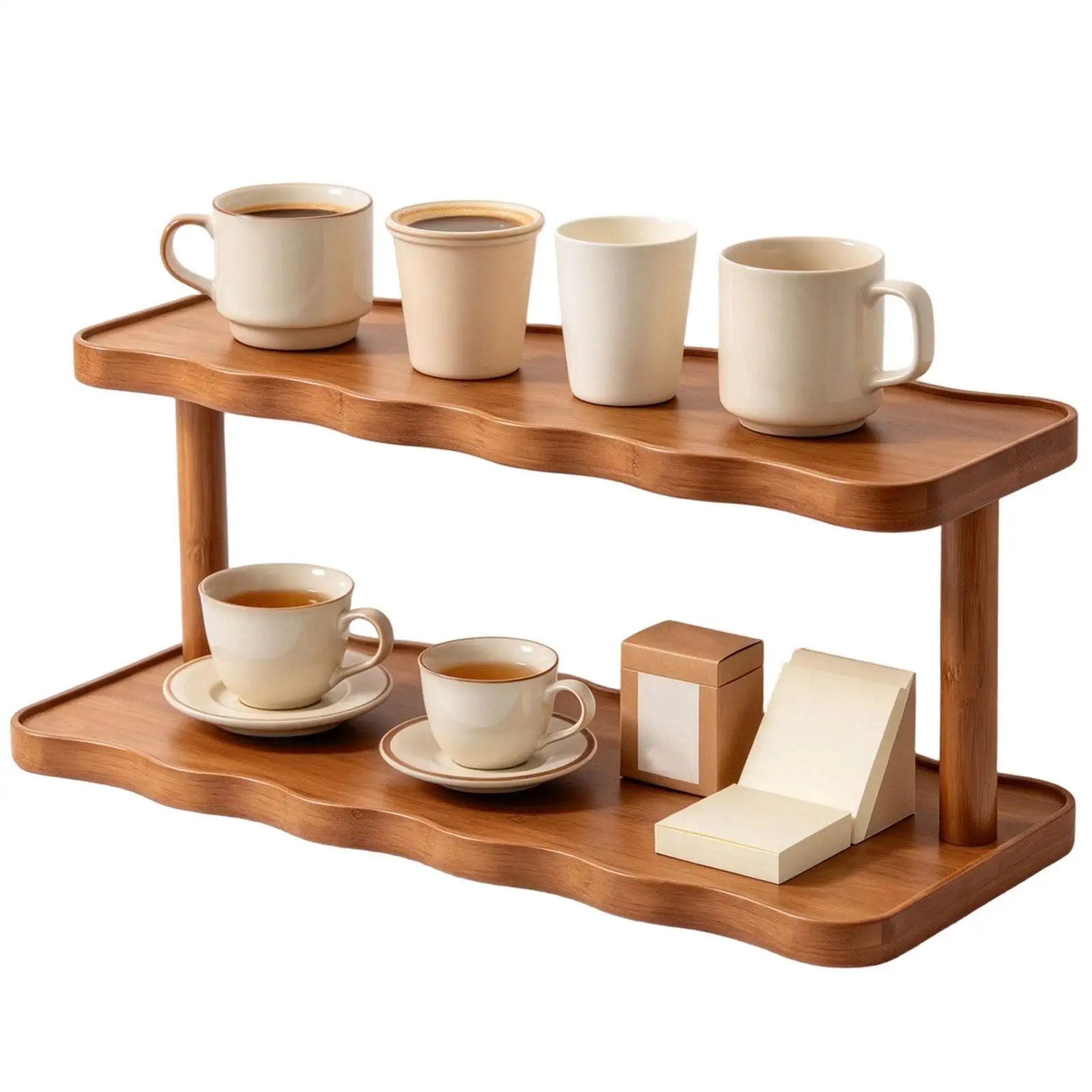 Coffee Mug Storage Rack Multi Purpose Kitchen Desktop Display Shelf 2/3 Layer Cup Organizer For Kitchen Bar Cafe Home Office