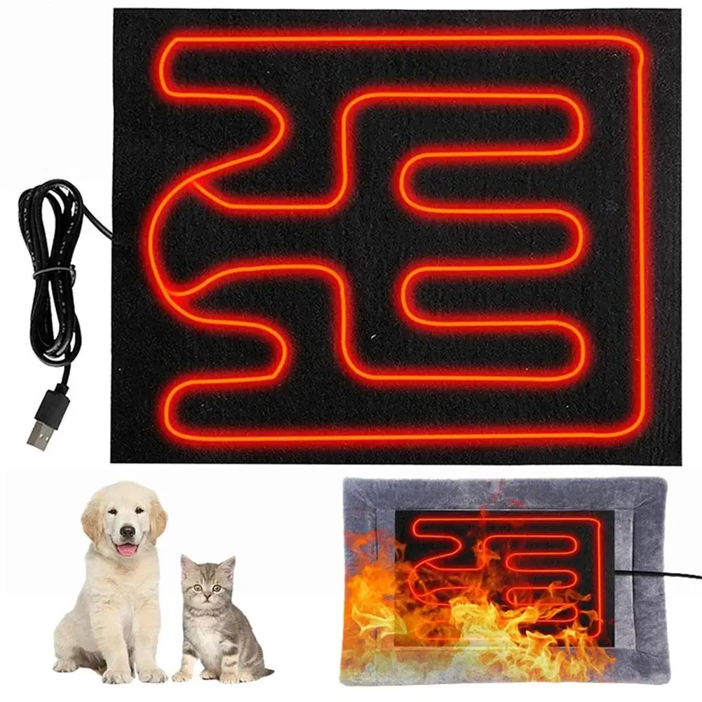 USB Heating Film Warm Folding Heated Sheet Waterproof Car Seat Mat Cushion Pet Reptile Winter Warm Climbing Outdoor Heating Pads