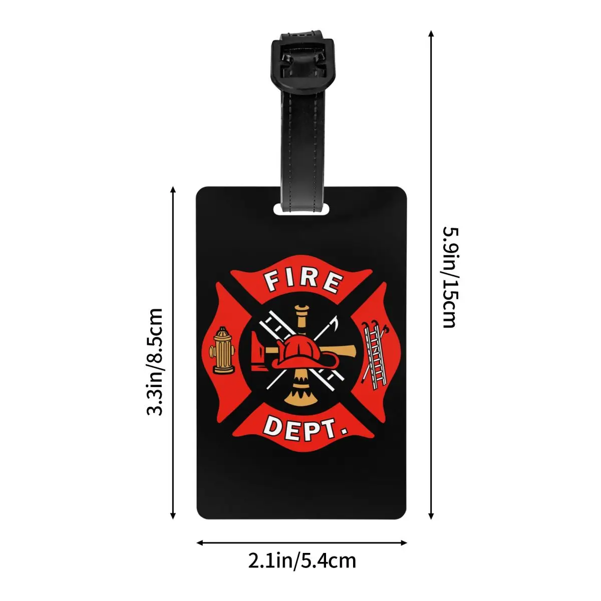 Custom Firefighter Department โลโก้แท็กกระเป๋าเดินทางพร้อมนามบัตร Fireman Fire Rescue ความเป็นส่วนตัว Cover ID Label สําหรับกระเป๋าเดินทางกระเป๋าเดินทาง