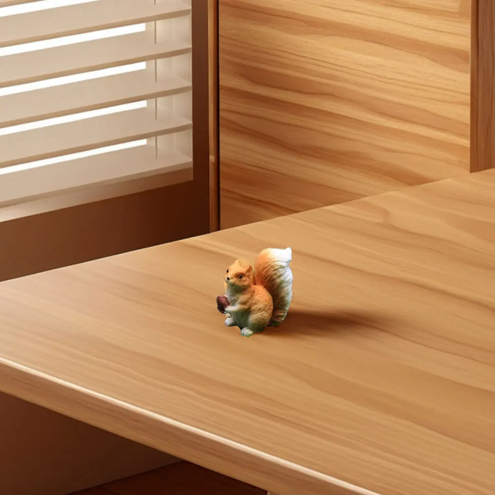 

2pcs Adorable Resin Squirrel Miniature Cute For Micro Landscape Garden Decoration Small Animal Desktop Bookshelf Decor Tiny Fake