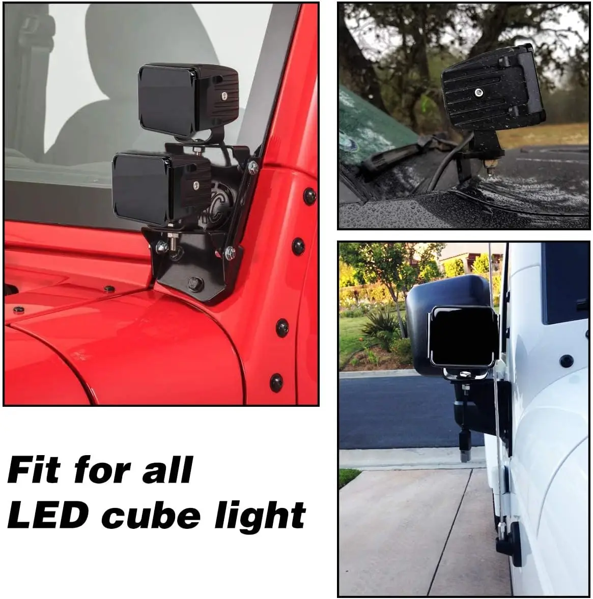 2x 3inch LED Work Light Bar Covers Dust Proof  Protective Amber/Black/Red/Green/Blue/Clear for 3x3\