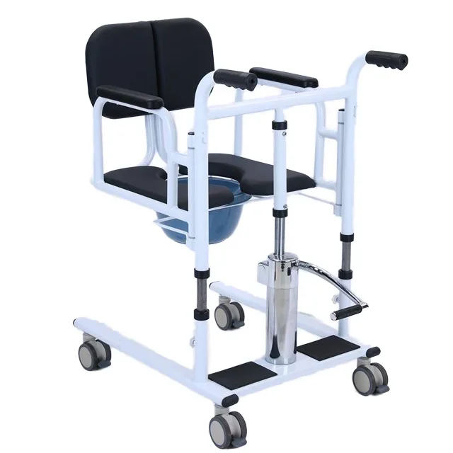 

Health care supplies hydraulic patient transfer lift chair with commode shower for elderly