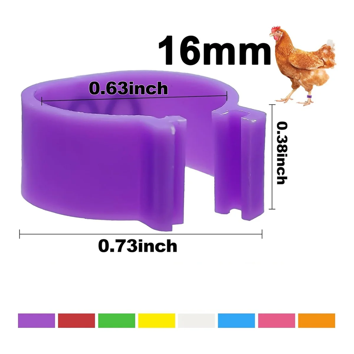 New 80Pcs 16mm Chicken Leg Bands with 8 Colors,Colorful 01-80 Numbered Chicken Identification Leg Bands Duck Poultry Leg Tag