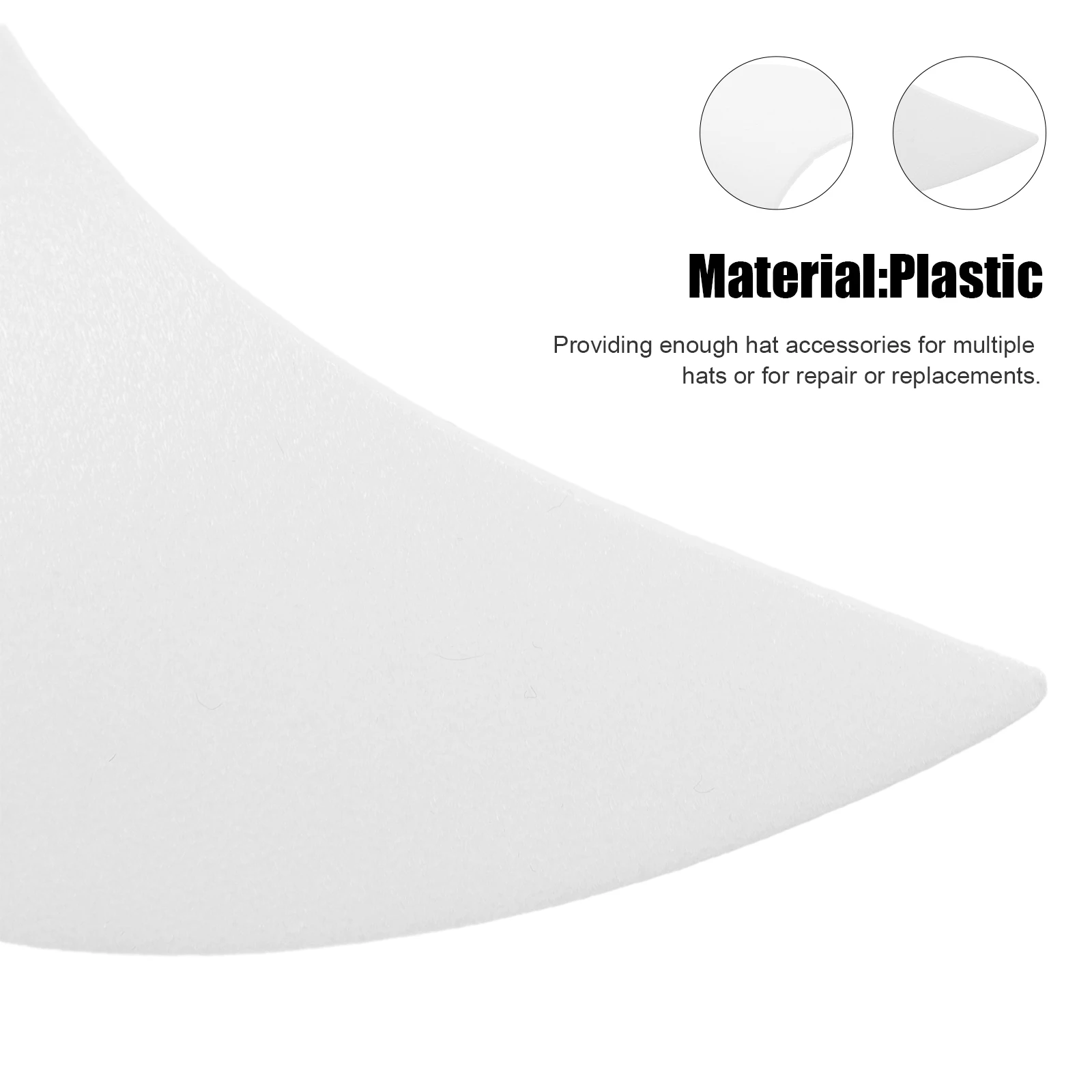 

10pcs White 15 4x5 2cm Plastic Hat Brim Shaper Insert for Baseball Cap Visor Sun Hat Lightweight Comfortable