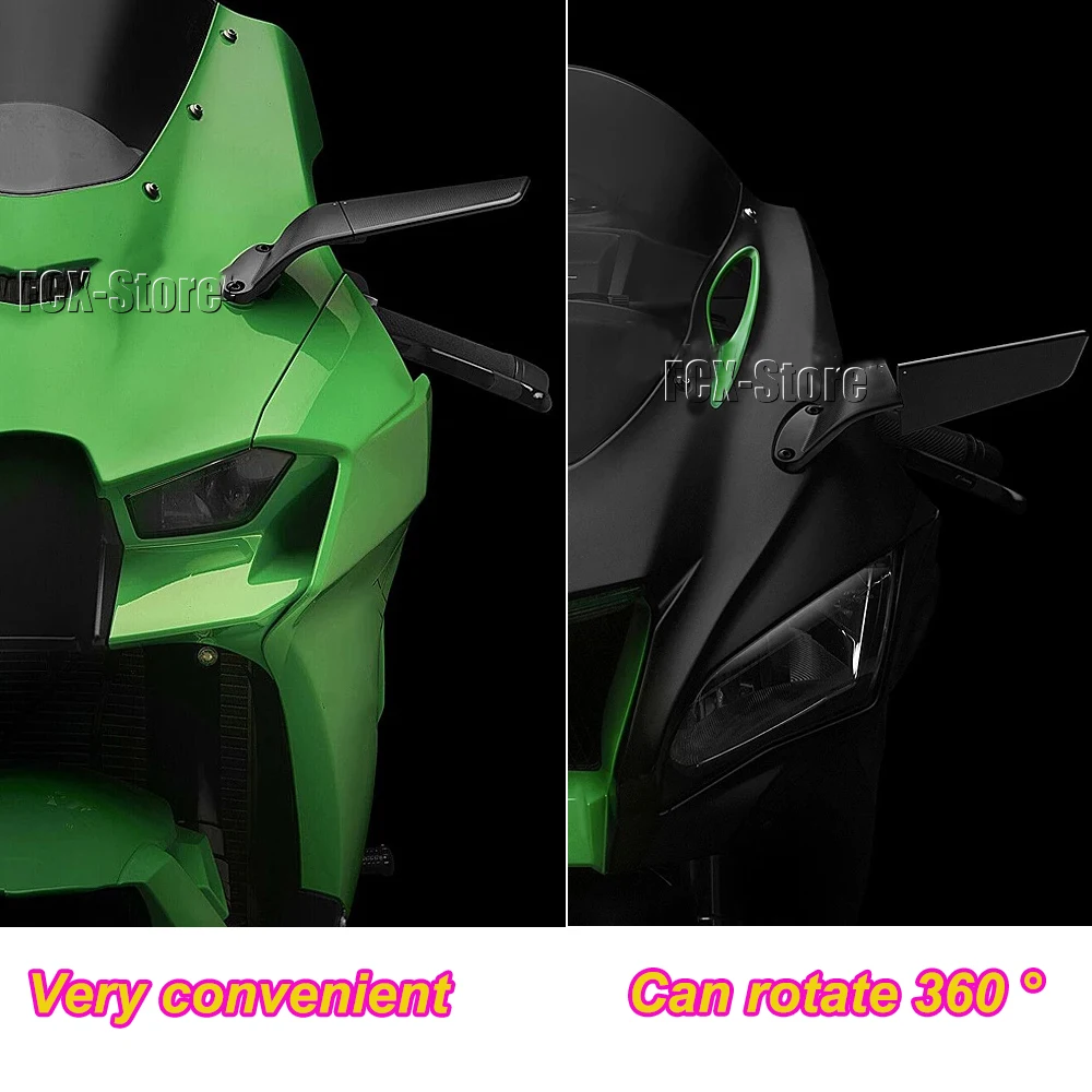 For KAWASAKI Ninja ZX10R ZX-10R SE ZX10RR ZX-10RR ZX 10 R RR Motorcycle Adjustable Aluminum Rearview Mirrors Wind Wing Mirror