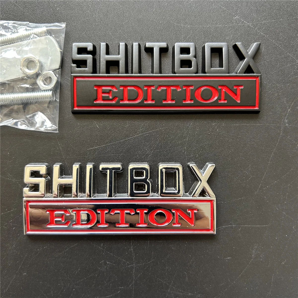 3D SHITBOX Edition Emblem Car Front Grill Car Badge Car Tail Trunk Side Body Stickers Vehicle Sticker Decal For Cars Trucks