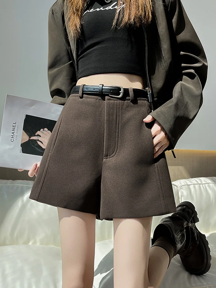 بنطلون صوف أنيق للنساء لربيع 2026، فضفاض ونحيف بقصة A، ملابس خارجية، بنطلون بخصر عالٍ وقصة واسعة من الأسفل