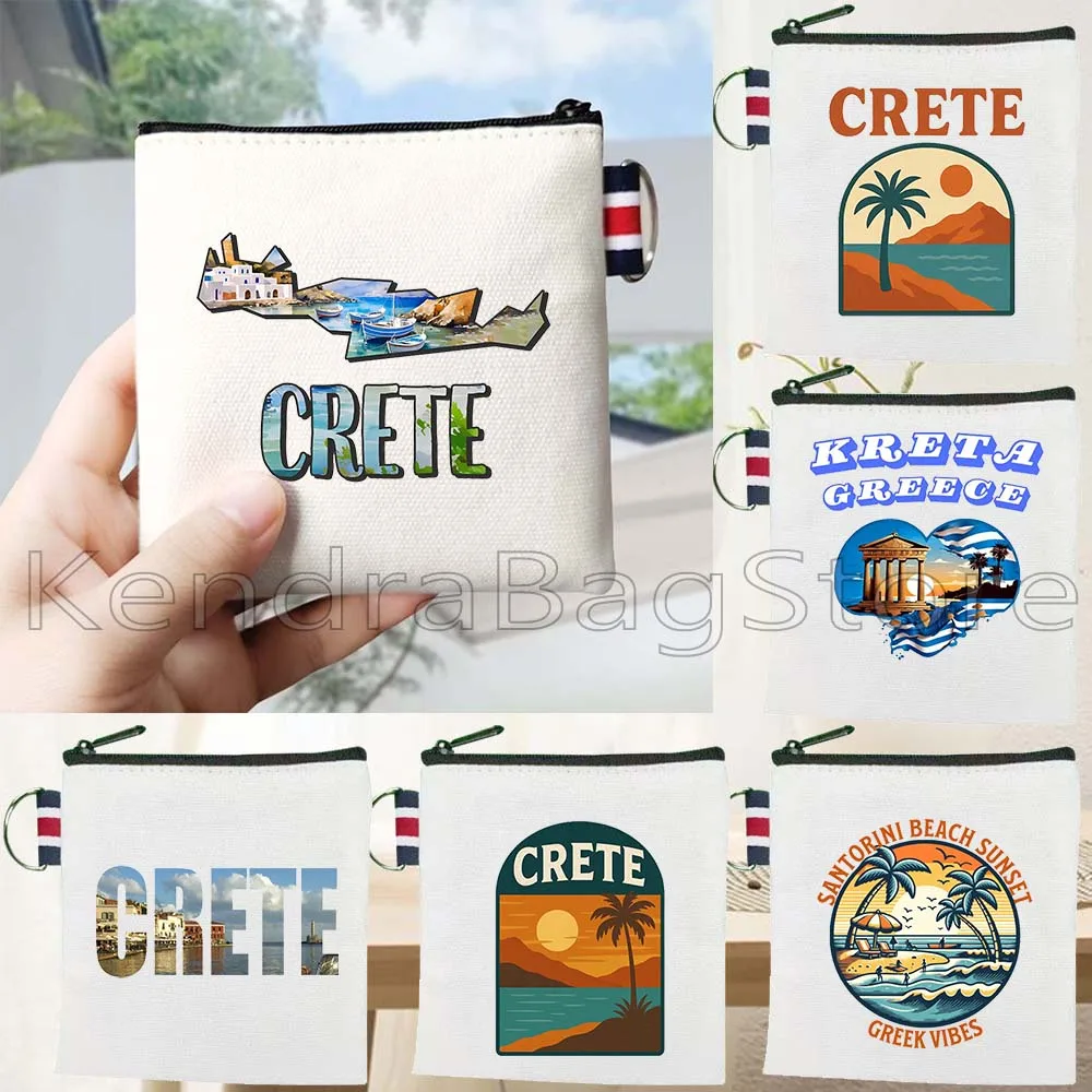 الجمالية Naxos كريت اليونان سانتوريني شاطئ الغروب الهدايا قماش محفظة نسائية للعملات المعدنية حقيبة صغيرة مربع مفتاح تخزين حافظة للبطاقات حقيبة المحفظة الحقيبة