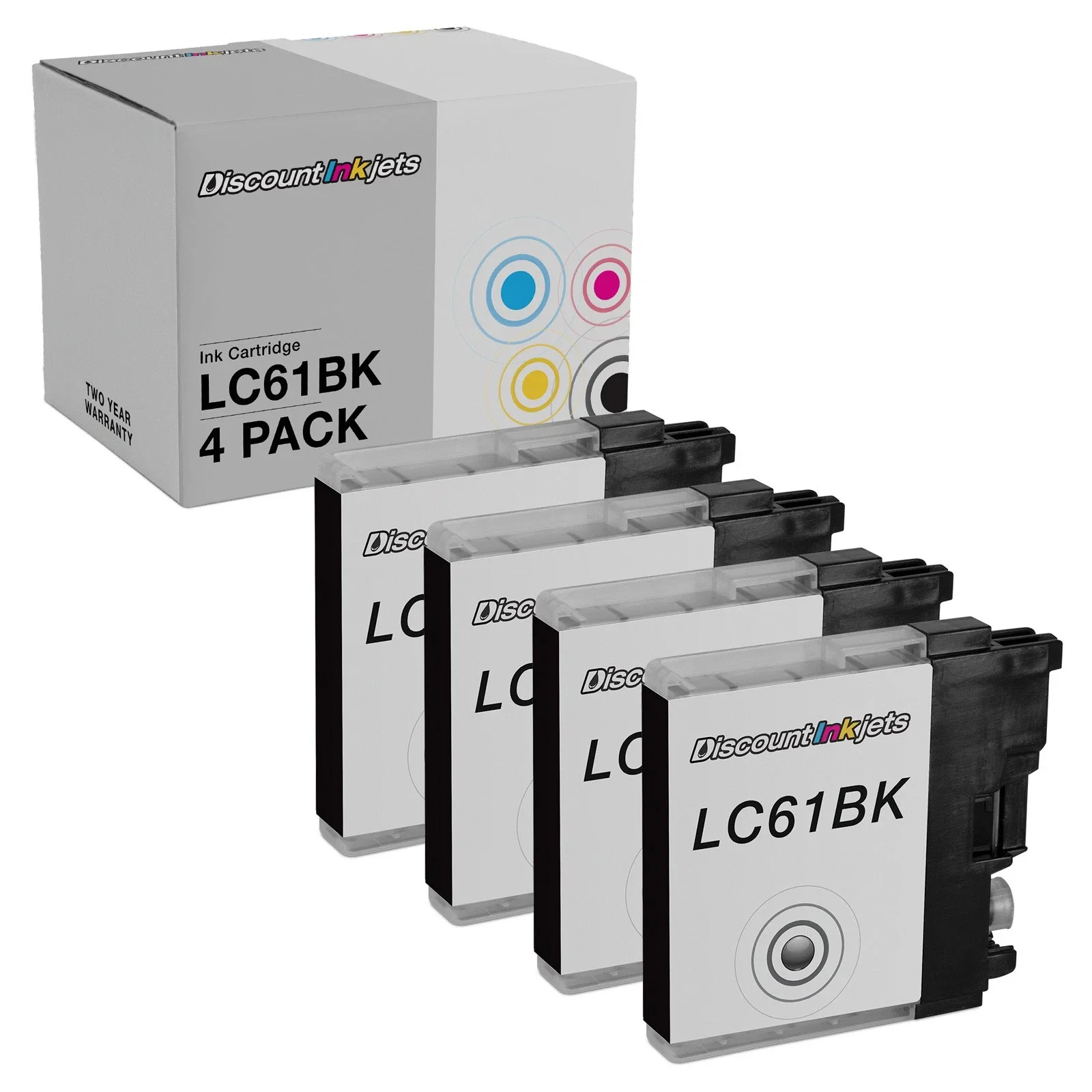 

4PK New Compatible LC61BK for Brother LC61 BLACK Ink Cartridge DCP-165c DCP-585C