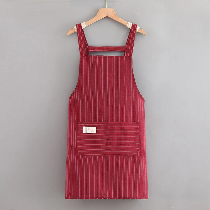 1Pc Simple Sleeveless Apron Kitchen Household Polyester Cooking Apron With Pocket Clothes Protection For Barber Painter Chef