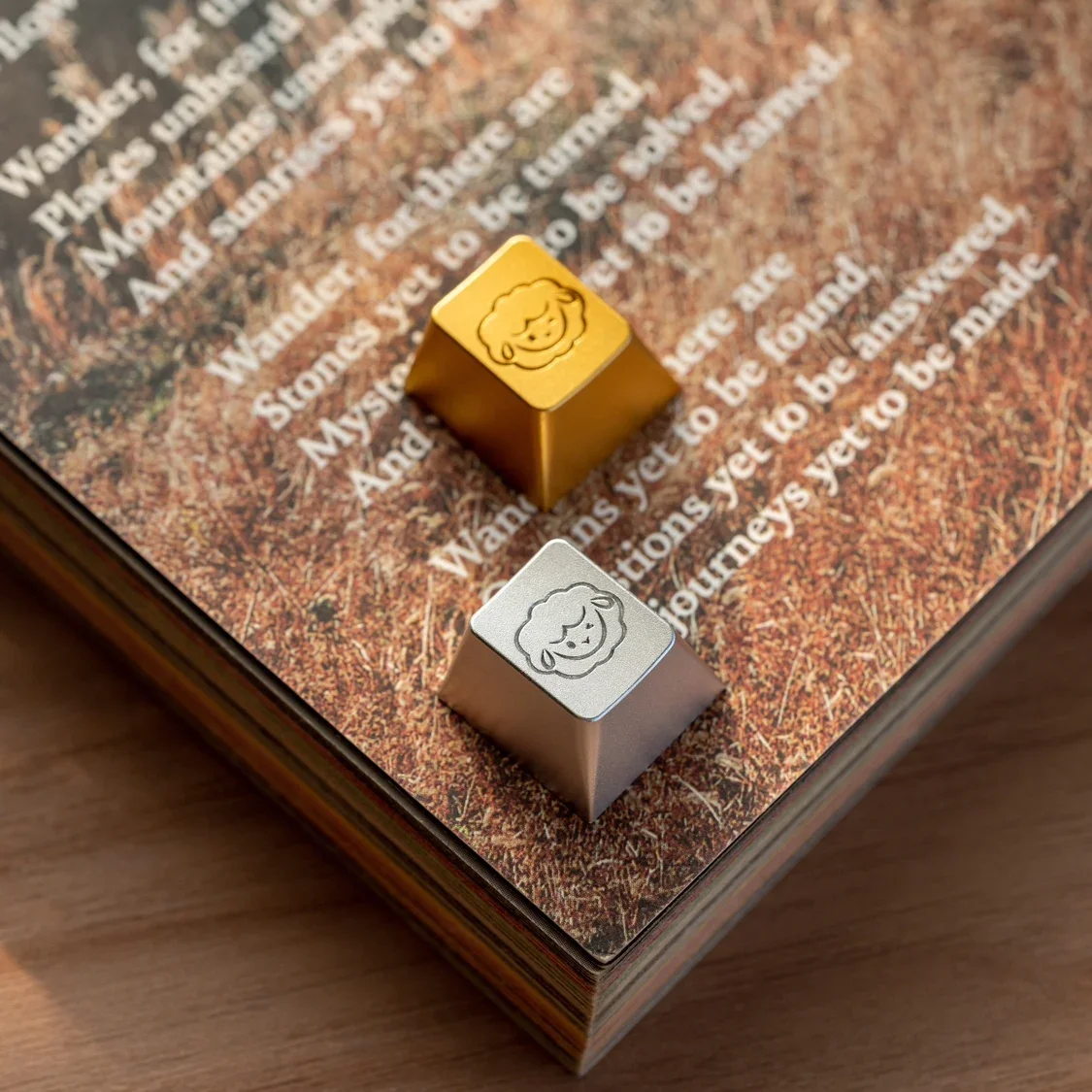 

Personalized simple aluminum alloy keycap ESC cute sheep keycap cnc original R4 mechanical keyboard