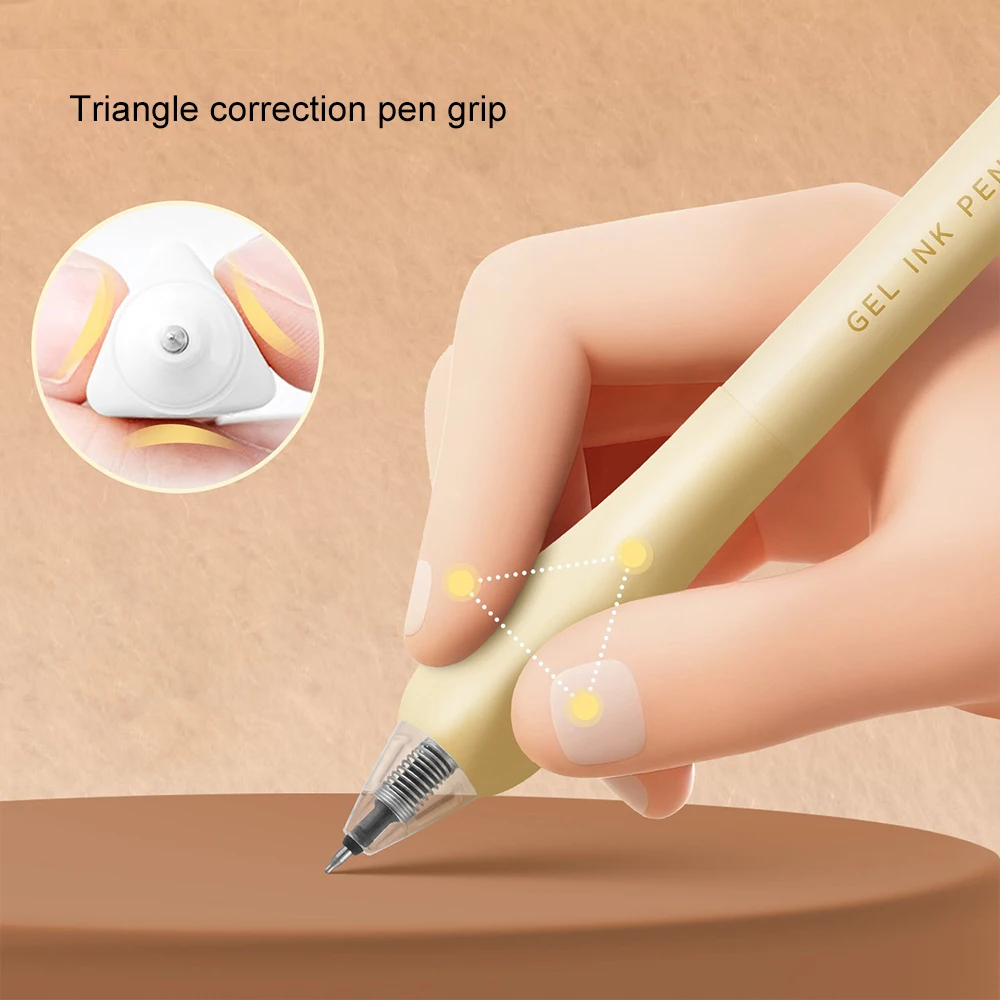 4pcs Aihao Gel Pens Turning Pen ST Tip Quick Drying Smooth Continuous Ink 0.5mm Black Writing Cute Creative Stationery