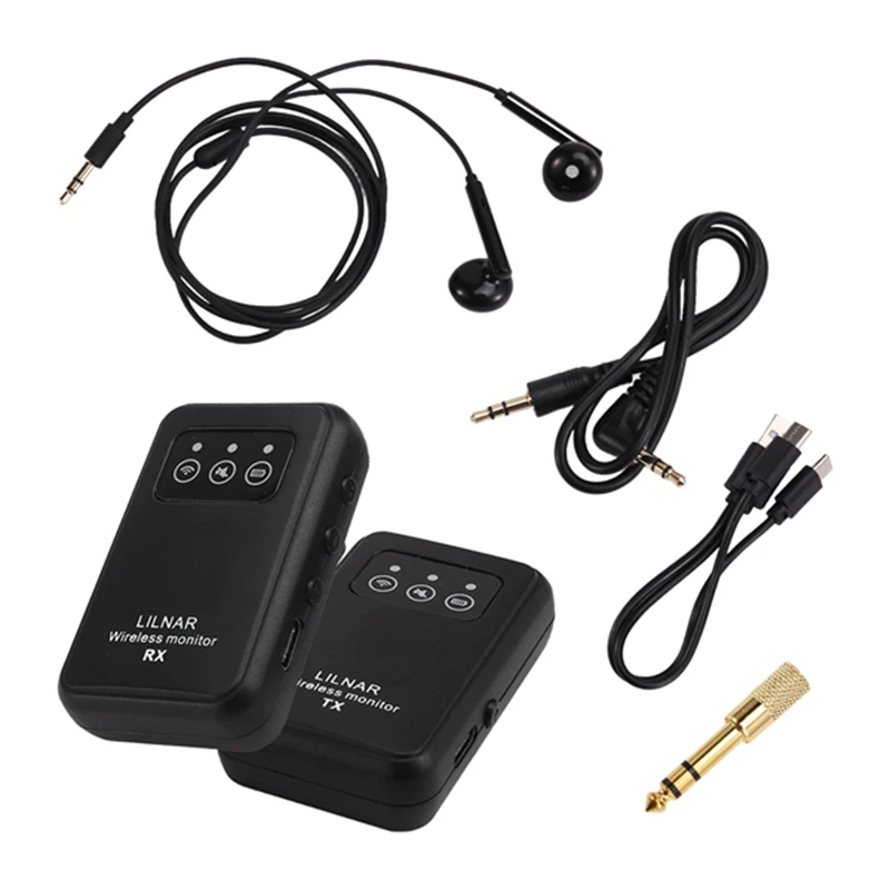 

ABGZ-Wireless In-Ear Monitoring System Stage Playback 2.4G Headphones Rechargeable Transmitter, Receiver Support Stereo Mono