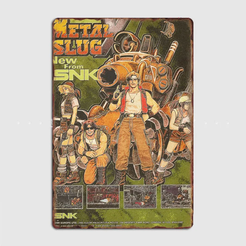 Metal Slug X Collection Metal Plaque Poster Club Home Bar Cave Classic Plaques Tin Sign Poster Room Wall Decor