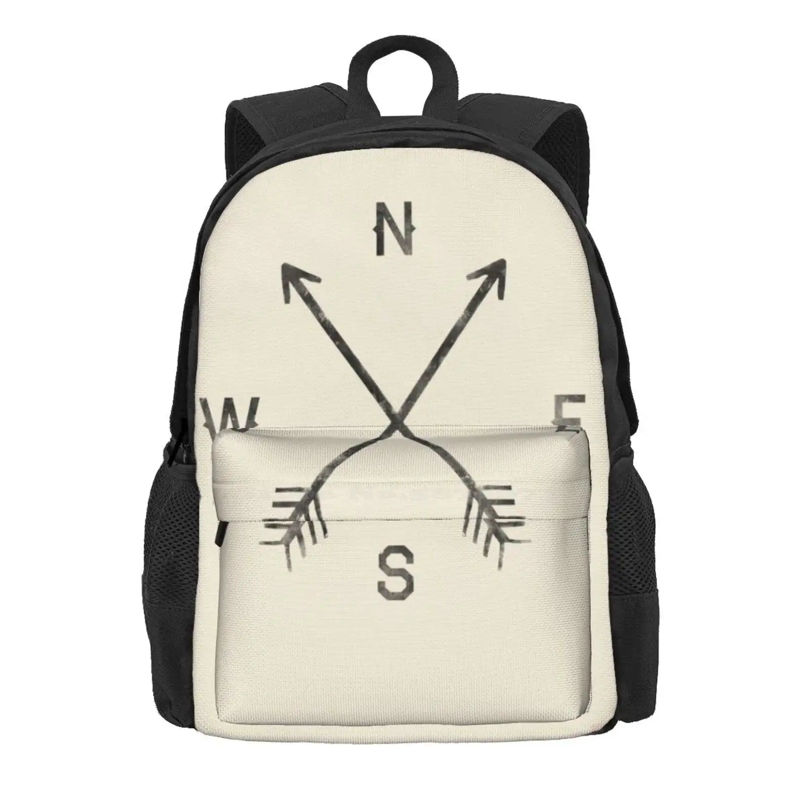 Compass - Natural Hot Sale Schoolbag Backpack Fashion Bags Compass Arrows Directions Nature Native Pnw