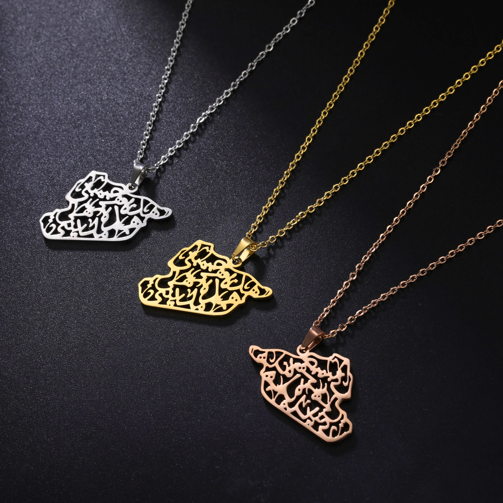 Syria Map Geography Pendant For Women Men Stainless Steel Country National Necklace Choker Jewelry Wholesale