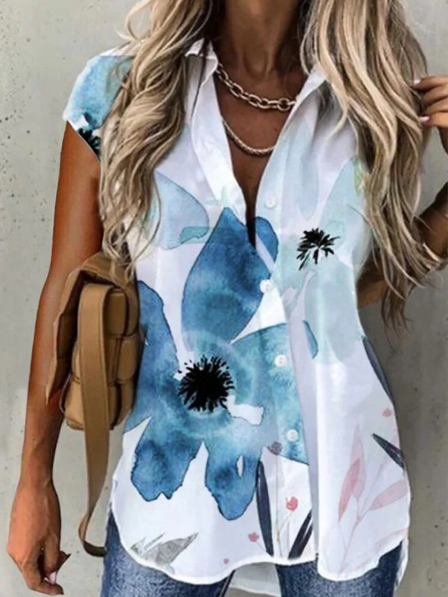 Temperament Summer Women Shirts Casual Large Size Shirts Women Loose Women Tops