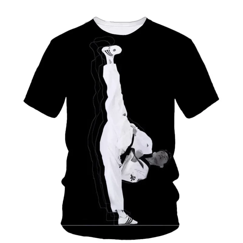 New Summer 3D Taekwondo Boxing Printing T Shirt Martial Art Wushu Graphic Tee Shirts For Men Kid Cool Hip Hop Clothing Tops Tees