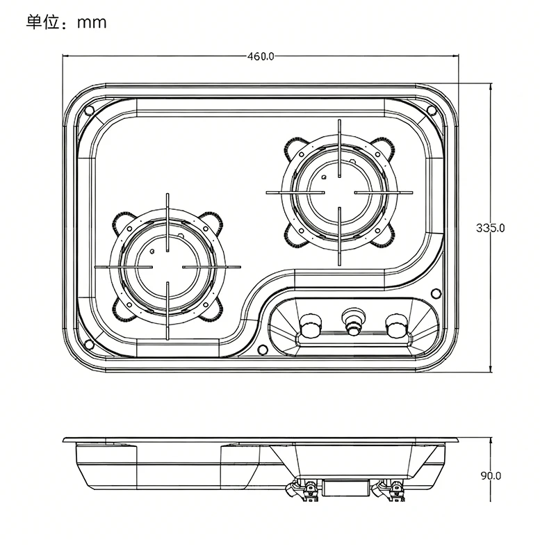 LPG Dual-burner Gas Stove, Electronic Pulse Ignition Gas Stove, Suitable for RVs, Campervans, and Ship Conversions.