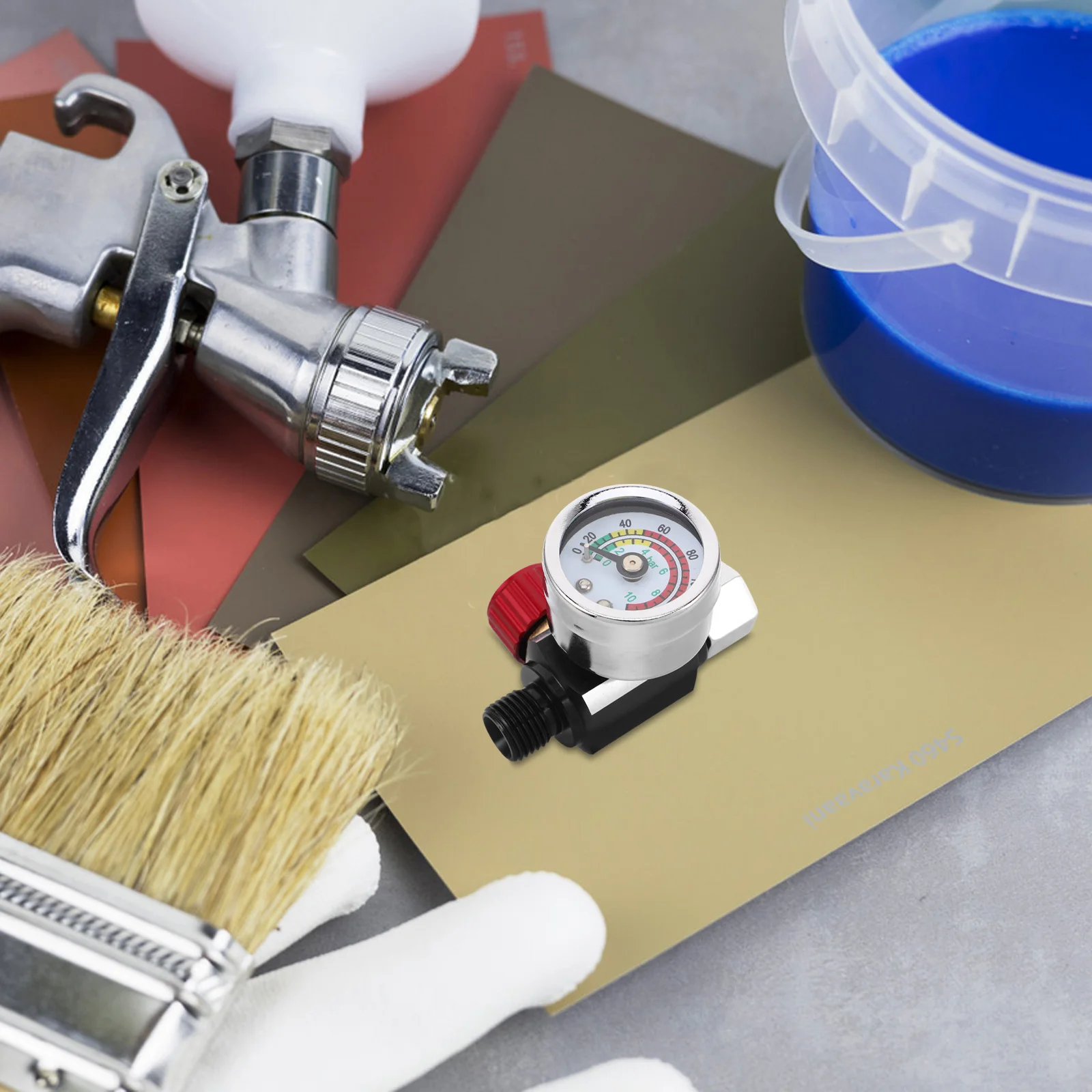 Paint Pressure Regulating Valve Air Compressor Tire Inflation Gauge Precision Control Sprayer Pressure Regulator Durable Metal