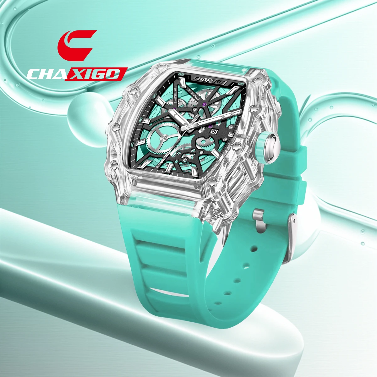 

CHAXIGO 7400 Fashion Sports Quartz Silicone Men's Watch Waterproof Luminous Calendar Watches for Men Relogios Masculino Часы