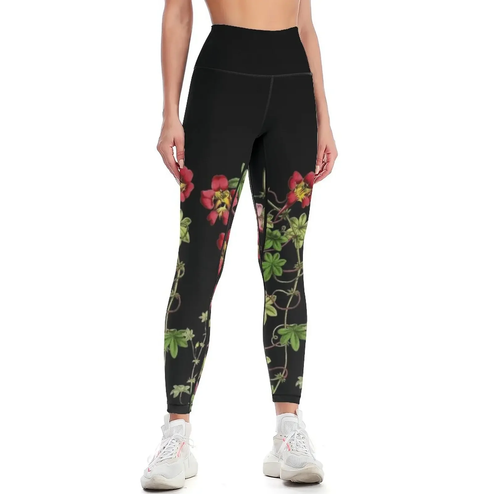 

Beautiful Blooming Floral Border Leggings sports shirts gym trousers push up legging Tight fitting woman Womens Leggings